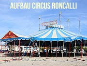 Ankunft Roncalli Sonderzug in München und Zeltaufbau am 04.10.2017:  Circus Roncalli - Vorbereitungen für das Jubiläumsgastspiel des Circus Roncalli München 2017 am Leonrodplatz (©Foto:Martin Schmitz)